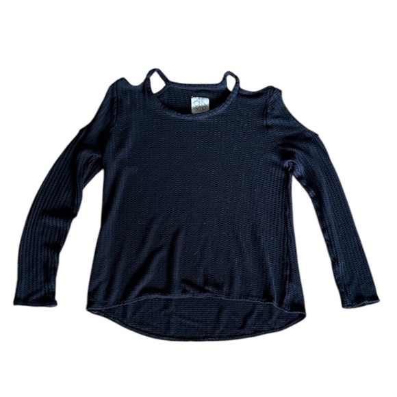 Chaser Tops - Chaser Cold Shoulder Long Sleeve Thermal Top | Black | L